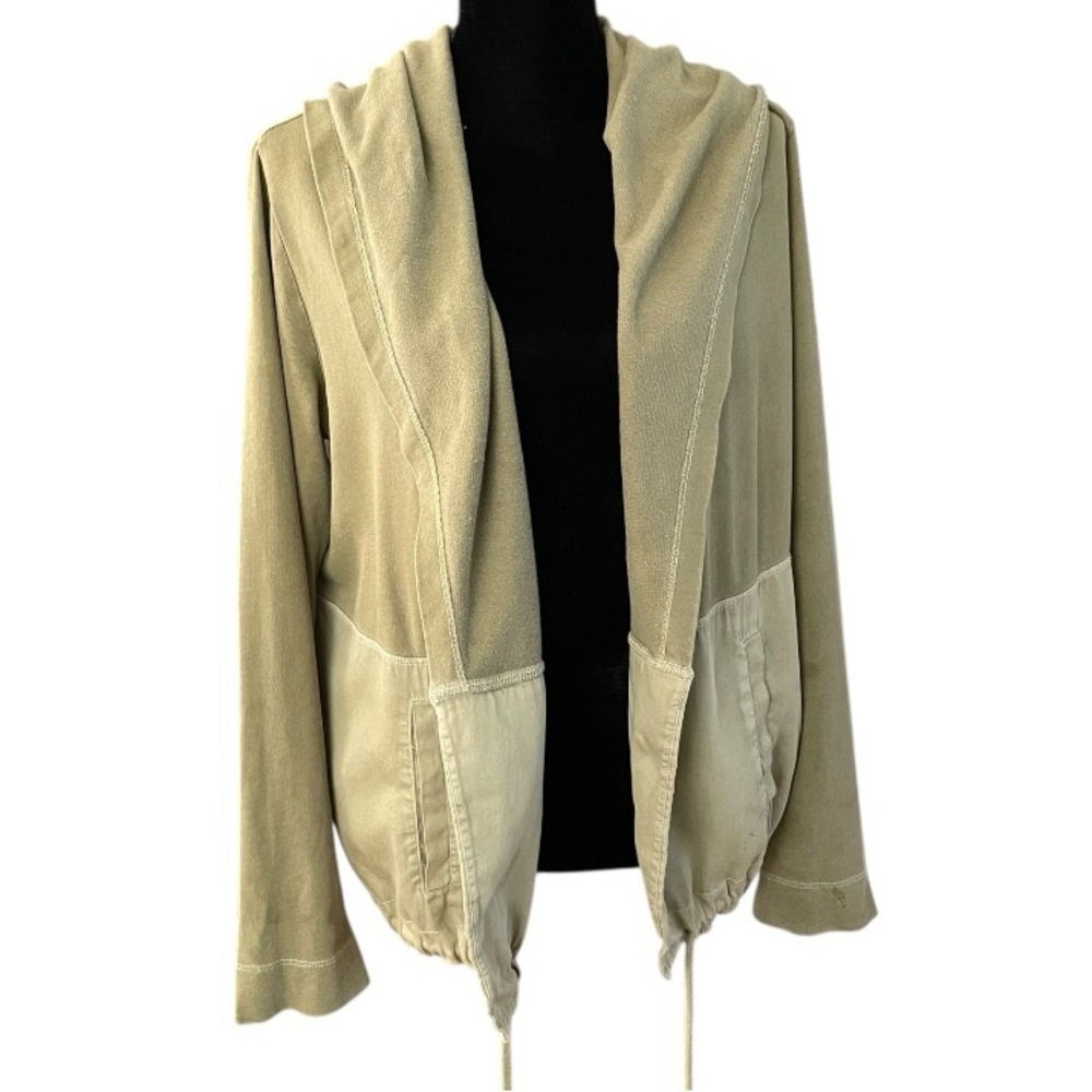 Anthropologie Postmark womens Green Hooded Jacket Size M Olive Boho Beach casual